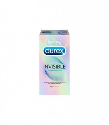 Durex invisible extra lubricado 12 preservativos