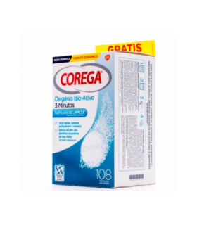 COREGA OXIGENO BIO-ACTIVO LIMPIEZA PROTESIS DENT 108 TABLETAS