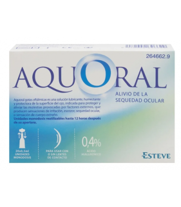 AQUORAL GOTAS HUMECTANTES C/ A HIALURONICO 0.4% 0.5 ML 20 MONODOSIS