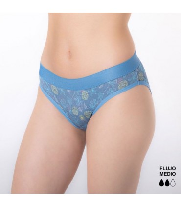 BRAGUITA MENSTRUAL TEEN ABSORCIÓN SUPER (AZUL ESTAMPADO) TM